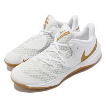 Nike 排球鞋 Zoom Hyperspeed Court SE 氣墊 避震 包覆 支撐 訓練 白 金 DJ4476-170 [ACS 跨運動]