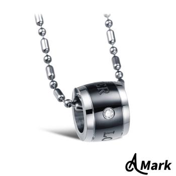 【A MARK】愛是永恆水鑽造型鈦鋼項鍊 (2色任選)