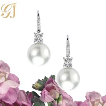 [晉佳珠寶] Gemdealler Jewellery 女人專屬 天然南洋珍珠鑽石耳環 11.3mm
