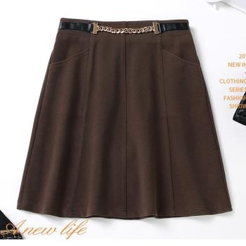 麗質達人 - 12595咖啡色口袋短裙