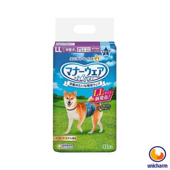 Unicharm 日本消臭大師 禮貌帶男用-中型犬LL 32片 X 1包