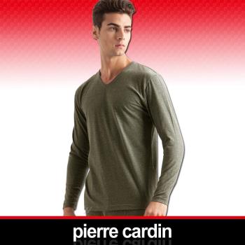 Pierre Cardin皮爾卡登 舒適保暖彈力棉V領長袖衫