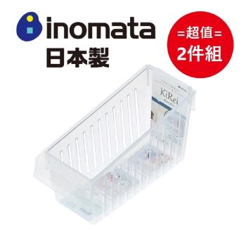 日本製【Inomata】冰箱門邊小物收納籃 超值2件組