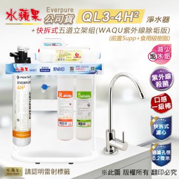 【水蘋果公司貨】Everpure QL3-4H2 快拆式五道淨水器 (WAQU紫外線除垢版)