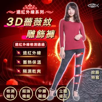 五餅二魚【5B2F】遠紅外線3D薔薇紋雕飾褲-兩件組