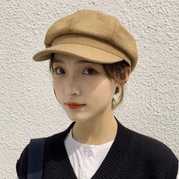 Acorn*橡果-韓系復古保暖貝蕾帽畫家帽棒球帽鴨舌帽遮陽帽1841(土黃)