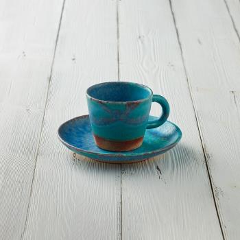 有種創意 - 丸伊信樂燒 - 露草藍咖啡杯碟組(2件式) - 160ml