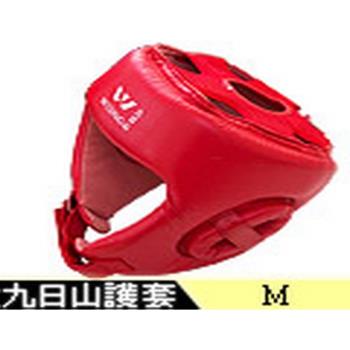 九日山-拳擊散打泰拳專用護具配件-紅色護頭套-M