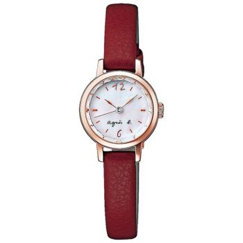 agnes b. marcello 優雅復古風紅色皮革錶 (BX2010X1 / VC01-KVS0R)