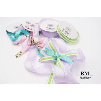 特惠套組 聖誕印刷綠紫套組 緞帶套組 禮盒包裝 蝴蝶結 手工材料