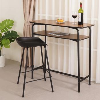 【Homelike】凱伊文工業風吧台桌椅組(黑椅x1)-含組裝