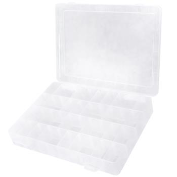 台灣製SewMate透明塑膠40格活動手工藝零件盒材料收納盒B-1024(附24個隔片)拼布材料整理盒針線盒子 適繡線水晶串珠鈕釦
