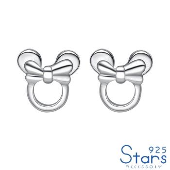 【925 STARS】純銀925可愛卡通蝴蝶結造型耳釘 純銀耳釘 造型耳釘 蝴蝶結耳釘