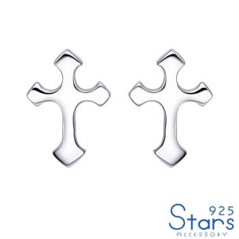 【925 STARS】純銀925復古十字架造型耳釘 純銀耳釘 造型耳釘 十字耳釘