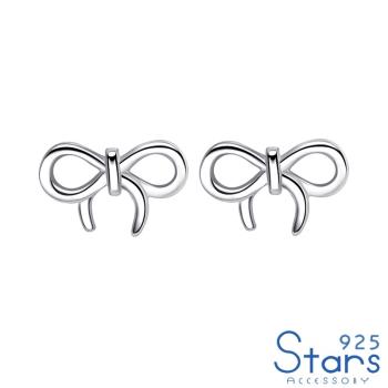 【925 STARS】純銀925法式復古蝴蝶結造型耳釘 純銀耳釘 造型耳釘 蝴蝶結耳釘