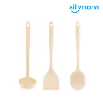 【sillymann】一體成型三件組（煎鏟+拌炒勺+湯勺）-奶油白(可進洗碗機高溫清潔可沸水消毒)