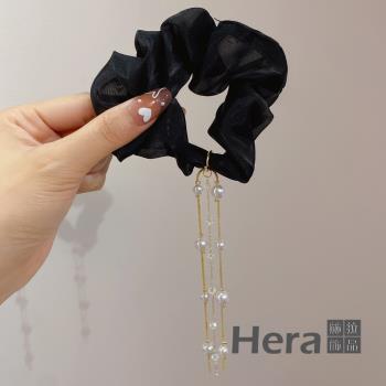 Hera 赫拉 雪紡氣質珍珠吊墜大腸圈/髮圈-3色 H110120324