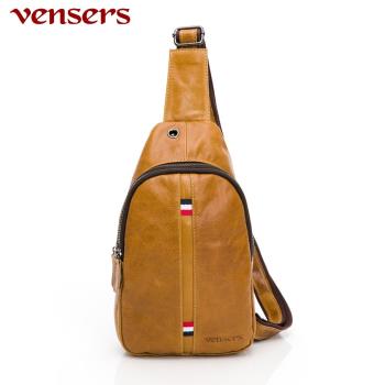vensers 小牛皮潮流個性包~胸包(N302302黃油皮)