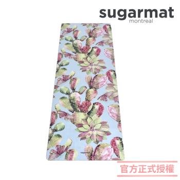 加拿大Sugarmat 麂皮絨天然橡膠加寬瑜珈墊(3.0mm) 春之奇蹟 Pink Succulents Suede