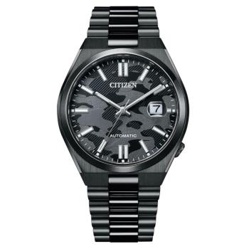 CITIZEN星辰 迷彩酷黑機械腕錶 NJ0155-87E