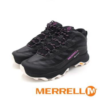 MERRELL(女)MOAB SPEED MID GORE-TEX防水郊山健行中筒鞋 女鞋-黑紫