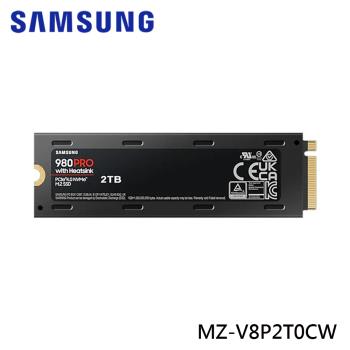 SAMSUNG 三星 980 PRO PCIe 4.0 NVMe M.2 固態硬碟 2TB (含散熱片) MZ-V8P2T0CW