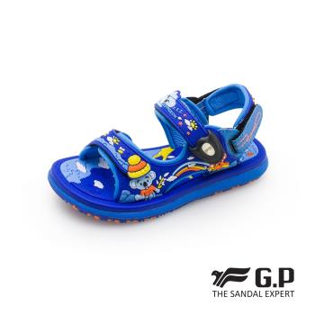 G.P 快樂無尾熊兒童磁扣兩用涼拖鞋G1611BB-寶藍色(SIZE:24-30 共二色) GP