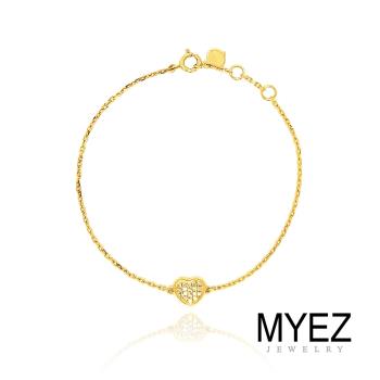 MYEZ 天然真鑽創意設計18K黃金 女神鑽石手鍊 掏心