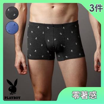 【PLAYBOY】魅力彩印個性平口褲3件組(兩色可選 M-XL)
