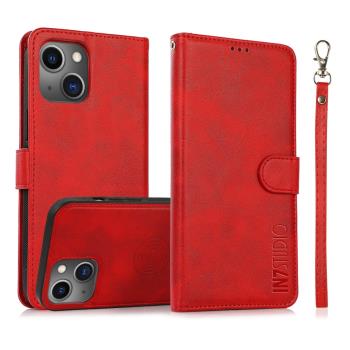  IN7 小牛紋 iPhone 13 (6.1吋) 錢包背蓋二合一 磁扣側掀PU皮套
