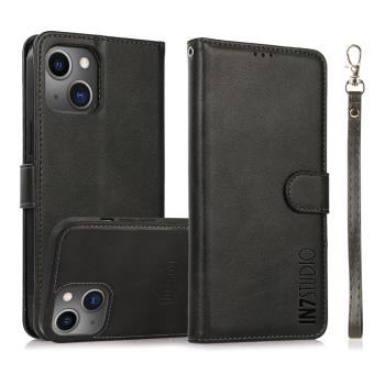 IN7 小牛紋 iPhone 13 mini (5.4吋) 錢包背蓋二合一 磁扣側掀PU皮套