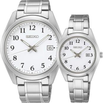 SEIKO精工 CS 城市情侶手錶 對錶(SUR459P1+SUR465P1)