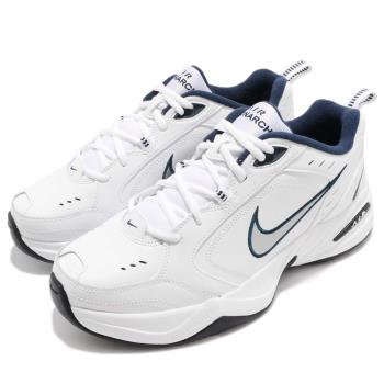 Nike 休閒鞋 Air Monarch IV 運動 男鞋 基本款 舒適 簡約 皮革 穿搭 白 銀 [ACS 跨運動]