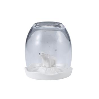 【日本 sunart】雪球玻璃杯 - 北極熊(附蓋)