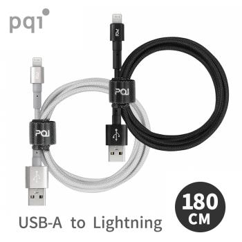 PQI MFI認證 USB to Lightning 編織充電線 180cm (iCable AL180)