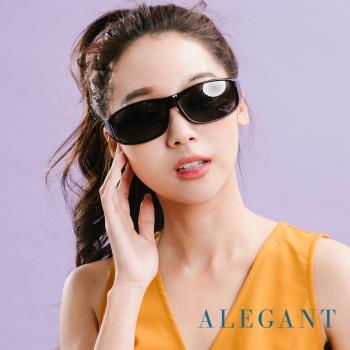 【ALEGANT】低調沙褐豹紋全罩式寶麗來偏光墨鏡/外掛式UV400太陽眼鏡(包覆式/車用全罩式墨鏡)