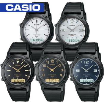 【CASIO 卡西歐】日系－學生＿雙顯錶 橡膠錶帶 AW-49H／AW-49HE
