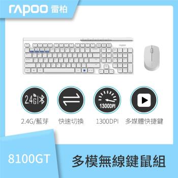 RAPOO 雷柏 8100GT 多模式無線鍵鼠組(白)