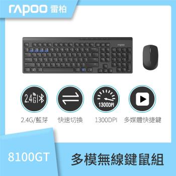 RAPOO 雷柏 8100GT 多模式無線鍵鼠組(黑)
