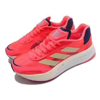 adidas 慢跑鞋 Adizero Boston 10 女鞋 愛迪達 輕量 透氣 避震 路跑 健身 橘紅 白 GY0905 [ACS 跨運動]