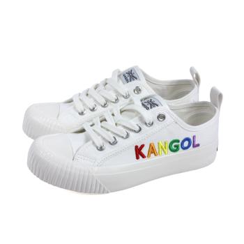 KANGOL 休閒鞋 帆布鞋 女鞋 白色 彩色LOGO 62221602 00 no208