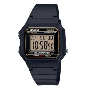 【CASIO 卡西歐】電子錶 橡膠錶帶 防水50米 超亮LED照明 礦物玻璃-(W-217H-9A)