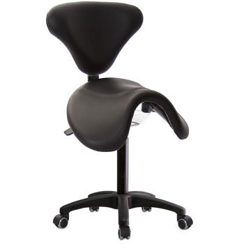 GXG 大馬鞍 工作椅加椅背/ 可前傾 塑膠腳/防刮輪 TW-81T6 EX