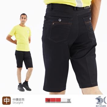 NST Jeans 黑色愛好者 光澤黑 涼感紗休閒短褲-中腰 390(9547) 台灣製