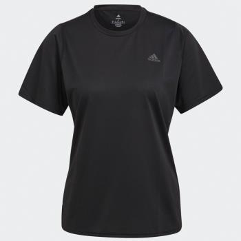 Adidas RUN ICONS 女裝 短袖 慢跑 訓練 吸濕排汗 反光 黑【運動世界】H57742