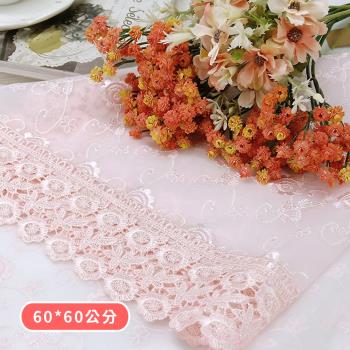 【BonBon naturel】粉戀雙層玫瑰蕾絲桌巾/蓋布(60cm*60cm)多款任選
