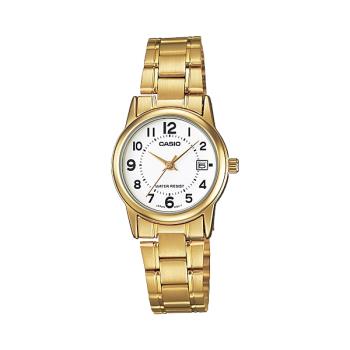 【CASIO 卡西歐】指針女錶 不鏽鋼錶帶 生活防水 礦物玻璃 日期顯示(LTP-V002G-7B)