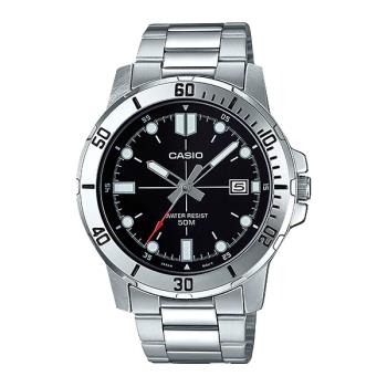【CASIO 卡西歐】指針男錶 不鏽鋼錶帶 礦物玻璃 防水50米 日期顯示(MTP-VD01D-1E)