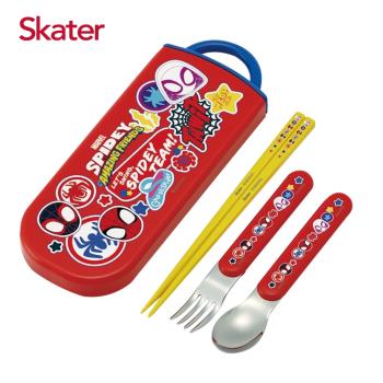 Skater銀離子餐具組-蜘蛛人Spidey(湯+叉+筷子)