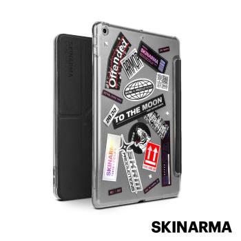 Skinarma日本潮牌 iPad 10.2吋2021/2020/2019 Mageru 抗菌貼紙風格平板保護套-黑
